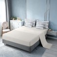 thumbnail image 4 of Homewish Geometric Stripes Twin Bedding for Girls, Blue Gray White Bedding Comforter Set, Gray Reversible, 7 Pieces, 4 of 6