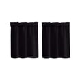 thumbnail image 1 of Cuxi Short Curtain for Kitchen, Cafe Window Treatment, Rod Pocket Small Curtain for Bathroom Rv Cabin, Light Filtering Decorative Panel Set of 2 Black, 1 of 3