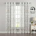 thumbnail image 3 of Grommet Curtain Panel, Embroidered Sheer Extra-Wide, Beige 54" x 63", 3 of 9