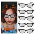 thumbnail image 3 of EeaseMX 5 pares de gafas 3D con lentes polarizadas circulares pasivas para adultos (negras), 3 of 7