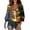 2-Multicolor, variant on Yertdoel 3/4 Sleeve Tops for Women Summer Fashion Floral Print V Neck Pleated Drawstring Loose Blouse Daily Casual Soft Shirt Tops