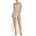 thumbnail image 1 of Alex Printed Off-the-shoulder Maxi Swim Cover-up In Cherry, Red/White, X-Small, 1 of 1