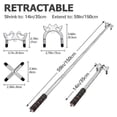 thumbnail image 2 of Retractable Billiard Cue Stick Bridge with 3Pcs Removable Brass Bridge Head Billiard Table Pool Cue Accessories,Silver.., 2 of 5