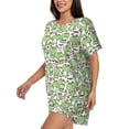 thumbnail image 2 of Fotbe Happy Frogs Print Pajama Set for Women 2 Piece Loungewear Short Sleeve Tops and Shorts Set Soft Sleepwear-Medium, 2 of 7
