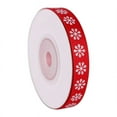 thumbnail image 1 of 15 Rolls Snowflake Print Christmas Red Green Grosgrain Ribbon Roll for DIY Craft, 1 of 3