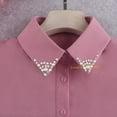 thumbnail image 3 of LoudSung Fake Collar Detachable Half Shirt Blouse False Collar Elegant Crystal Decorative Pure Color for Women Girls, 3 of 5