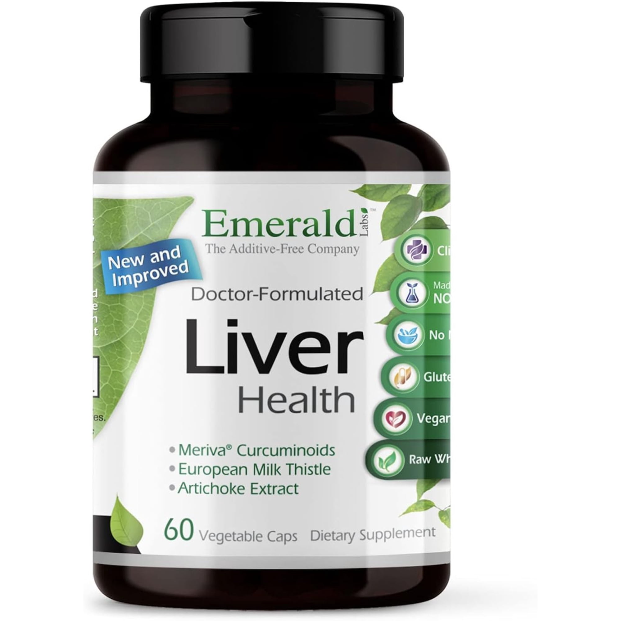 Emerald Labs Liver Health with Silymarin Milk Thistle and Meriva Phytosome to Support Liver Health, Weight Management, and Cleanse Support - 90 Vegetable Capsules