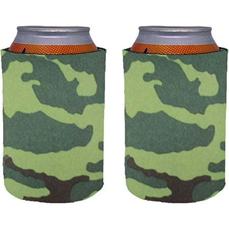 

Blank Soft Foam Collapsible Can Coolie (Green Camo 2 Pack)
