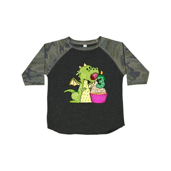 Inktastic Dragon Cupcake 3rd Birthday Boys or Girls Toddler T-Shirt