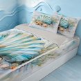 thumbnail image 2 of Erosebridal Coastal Animal Zipper Twin Comforter Sets with Fitted Sheet and 2 Pillowcases, Ocean Starfish Seashell Zipper Bedding Set, Gray Reversible, 2 of 7