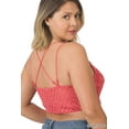 thumbnail image 3 of TheLovely Women & Plus Crochet Sexy Lace Bralette Smocking Back Bra with Removable Bra Pads, 3 of 3