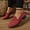 Red, variant on Women's Low Heel Shoes Fashion Pointed Toe Shoes Solid Color Bow Light Canvas Shoes Low Heel Comfortable Casual Single Shoes