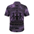 thumbnail image 5 of GrmtClth Men’s Spooky Holiday Party Camp Shirt Short Sleeve Coffin Rose Ghost Bat Pumpkin All Over Print Light Collar Casual Top Red XL, 5 of 5