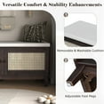 thumbnail image 3 of 43" Shoe Storage Bench with Cushion, 2-Tier Wood Bench with Adjustable Shelves and 2 Rattan Doors, Rustic Shoe Organizer Cabinet for Entryway, Hallway, 3 of 9