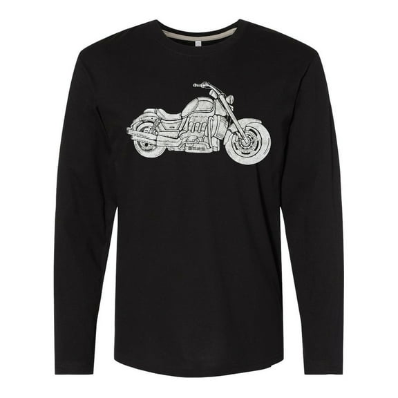 Inktastic Distressed Motorcycle Long Sleeve T-Shirt