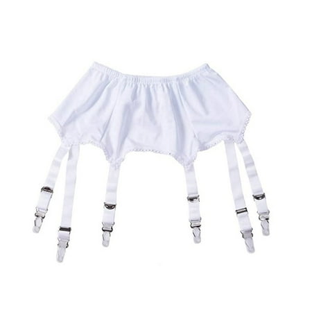 

2pcs Women s Nylon Garter Belt Ladies Sexy Thigh-Highs Stockings Suspender G-string Set White L