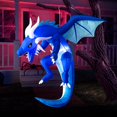 thumbnail image 3 of Joiedomi 5 FT Tall Halloween Inflatable Hanging Ice Dragon with Build-in LEDs, Blow Up Flying Dragon with Light for Halloween Party Indoor, Outdoor, Yard, Garden, Lawn Decorations, 3 of 7