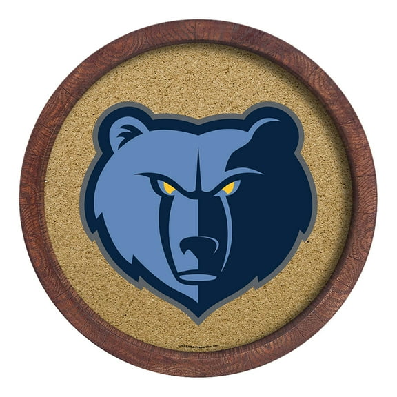 Memphis Grizzlies 20.25'' Round Faux Barrel Framed Cork Board