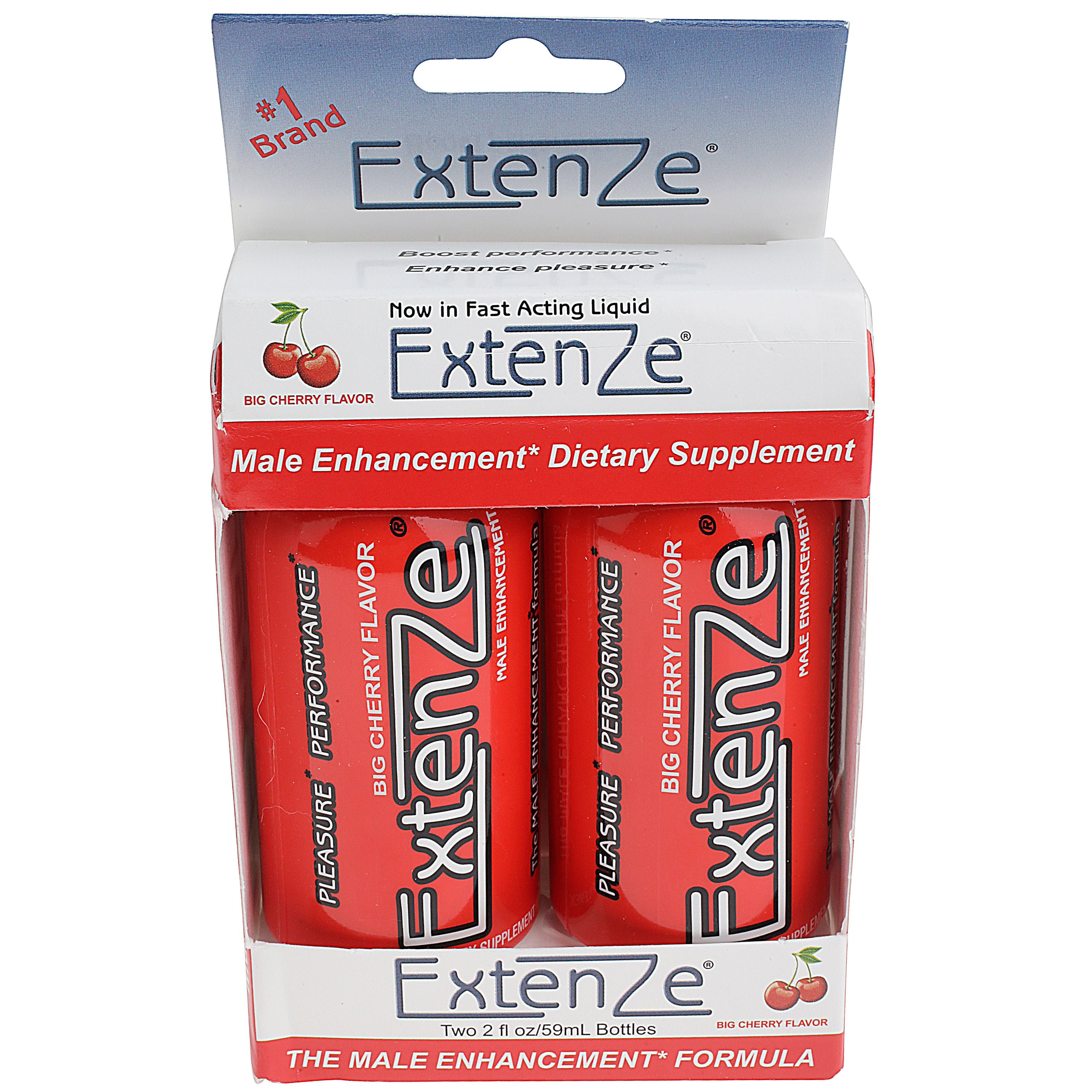 Extenze Big Cherry Flavor Shot Male Enhancement Dietary Supplement, 2