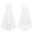thumbnail image 5 of MSemis Big Girls Junior Bridesmaid Dress One Shoulder Dress for Birthday Party Pageant Gown Ivory 12, 5 of 6