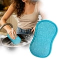 thumbnail image 2 of Non Scratch Microfiber Scrub Pad, Torqee Reusable Kitchen Sponge, Washable Dish Scrubber, for Pot Washing, Stove Wiping and Table Surface Cleaning, Blue, 2 of 4