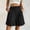 *Black, variant on Women’s Elastic High Waist Pleated Bermuda Shorts with Pockets,Casual Relaxed Fit Summer Shorts Green,Women's Plus M