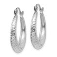thumbnail image 2 of 14K White Gold Diamond Cut Hollow Hoop Earrings TL777, 2 of 2