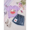 thumbnail image 4 of Shadoumai Girls 2 Piece Skirt Sets 6-14 Years Short Sleeve Y2K Tops and Skort with Built in Shorts Clothing Sets Summer Outfits, 4 of 4