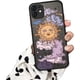 thumbnail image 1 of Funda compatible con iPhone 11 (transparente esmerilada PC trasera 3D sol luna dibujos animados niñas mujer y suave TPU parachoques silicona delgada) para iPhone 11-púrpura, 1 of 5