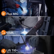 HITBOX HBM200 3-in-1 MIG and Lift TIG Welder, 140A Gasless Flux Core Wire Feed, 110V Portable IGBT Inverter with LED Display