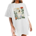 thumbnail image 4 of Njoeus Womens Summer Tops Shirts for Women Oversized Tshirts for Women Summer Floral Printed T Shirt Cute Flower Graphic Tees for Women Girls Loose Fitted Crew Neck Short Sleeve Casual Tunic Tops S-Xx, 4 of 5