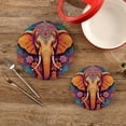 thumbnail image 2 of Indian Elephant6 Round Woven Potholders Set Trivets for Hot Dishe Heat Resistant Non-Slip Trivets for Cooking and Baking Kitchen Home Decor, 2 of 7