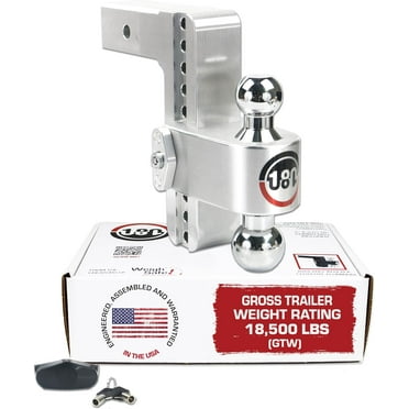 Weigh Safe CTB8-2.5 Adjustable Trailer Hitch Ball Mount - 8" Drop Hitch for 2.5" Receiver - Premium Heavy Duty Aluminum Trailer Tow Hitch w/Chrome Plated Tow Balls (2" & 2 5/16") - 18,500 GTW