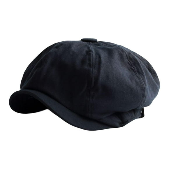 Gorro de vendedor de periódicos transpirable para hombre, gorro casual con visera, estilo retro, sombrero octogonal, gorro de para Negro 4XL Colco Sombrero de vendedor de periódicos para hombre