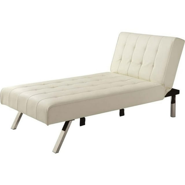 Pemberly Row Chaise Longue en Simili Cuir à la Vanille