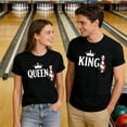 thumbnail image 4 of Bowling T-Shirt for Men Funny Cute King Couples Bowler Gift T-Shirt Short Sleeve Tees for Valentine's Day Men Bowling Enthusiasts, 4 of 4