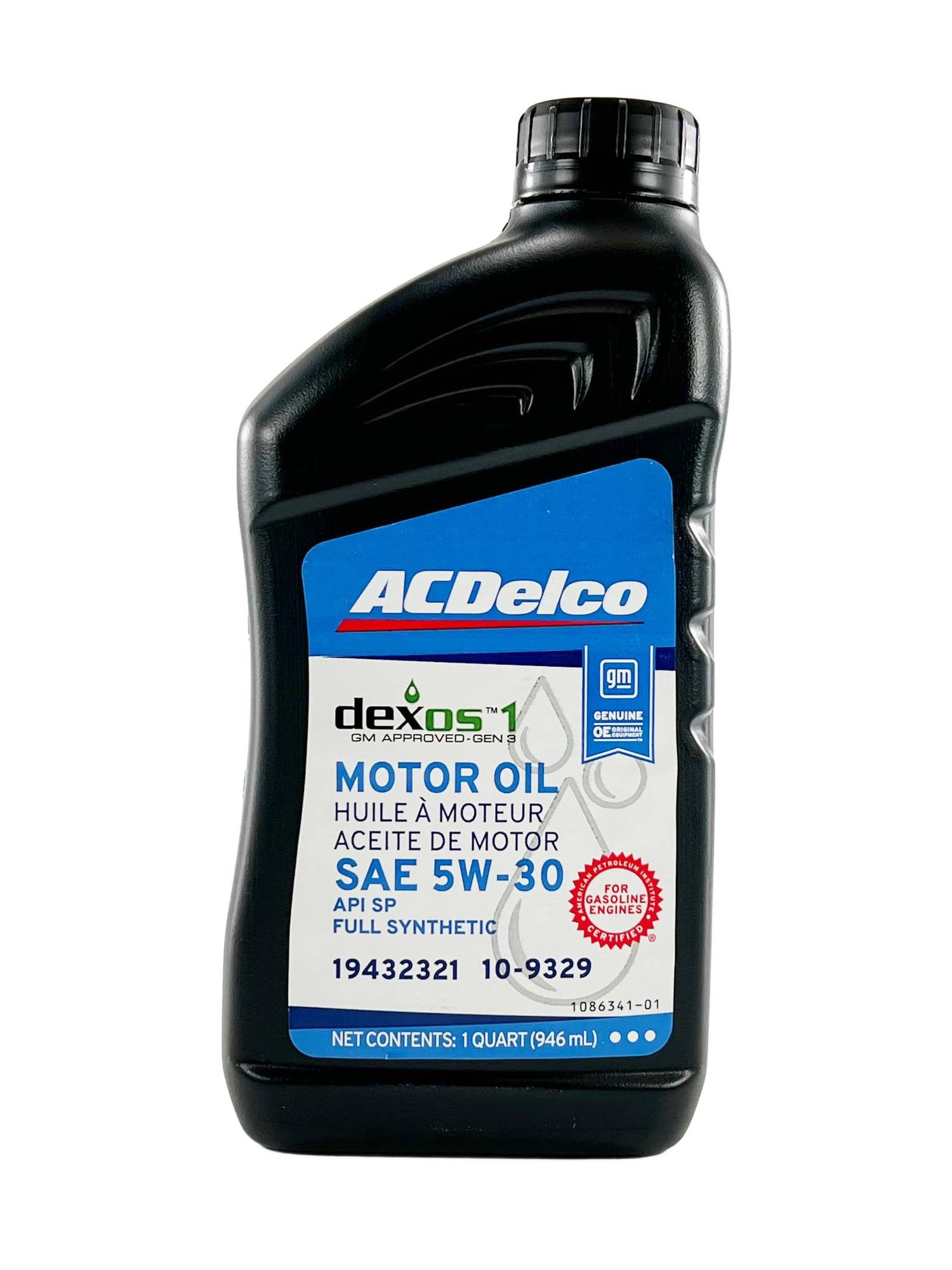 ACDelco 5W30 Full Synthetic Dexos1 GEN 3 Motor Oil Case of 12 Quarts