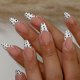 thumbnail image 1 of Uñas Postizas YUEJIMEIGUI con Punta Francesa de Lunares 24 Piezas, 1 of 7