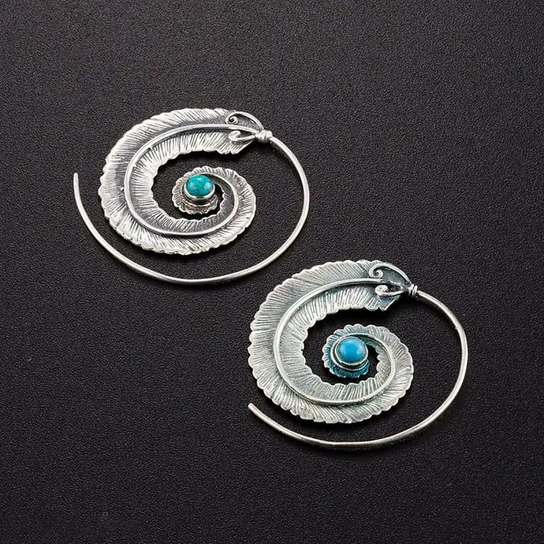 Boho spiral earrings sale