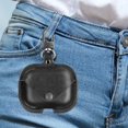thumbnail image 4 of Genuine Leather Case Compatible with AirPods Pro Case, Soft Leather Cover with Keychain Hook Black, 4 of 5