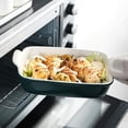 thumbnail image 4 of SWEEJAR Porcelain Bakeware Set for Cooking, Ceramic Rectangular Baking Dish Lasagna Pans for Daily Use, Set of 3,Jade, 4 of 6