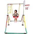 thumbnail image 2 of 5-in-1 Kids Jungle Gym Set: Adjustable Bar, Deluxe Swing, Rings, Basketball Net - Playground Fun!, 2 of 8