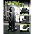thumbnail image 6 of HANDBODE Heavy Duty A-Frame Dumbbell Rack, 3-in-1 Weight Stand with Olympic Bar Holder & Landmine, 5-Tier Metal Storage Organizer for Home Gym (500 lb Capacity), 6 of 9