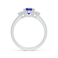 thumbnail image 2 of Angara Natural 1.25 Ct. Tanzanite with Diamond Classic Ring in 14K White Gold for Women (Ring Size: 11.5), 2 of 9