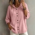thumbnail image 4 of Vynhevius Women's Hooded Cardigan Sweater Solid Knit Button Down Loose Fit Soft Casual Daily Wear Tops, 4 of 5