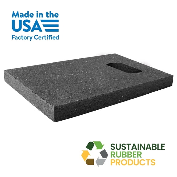 Handled Jack Pad 1-pack 12" x 10" x 1" Durable Recycled Rubber for RVs and Campers