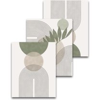 d Boho Wall Art for Bedroom,Abstract Canvas Wall Decor,12x16IN Minimalist High Wood Design Prints for Living Room,Bathroom Set of 3