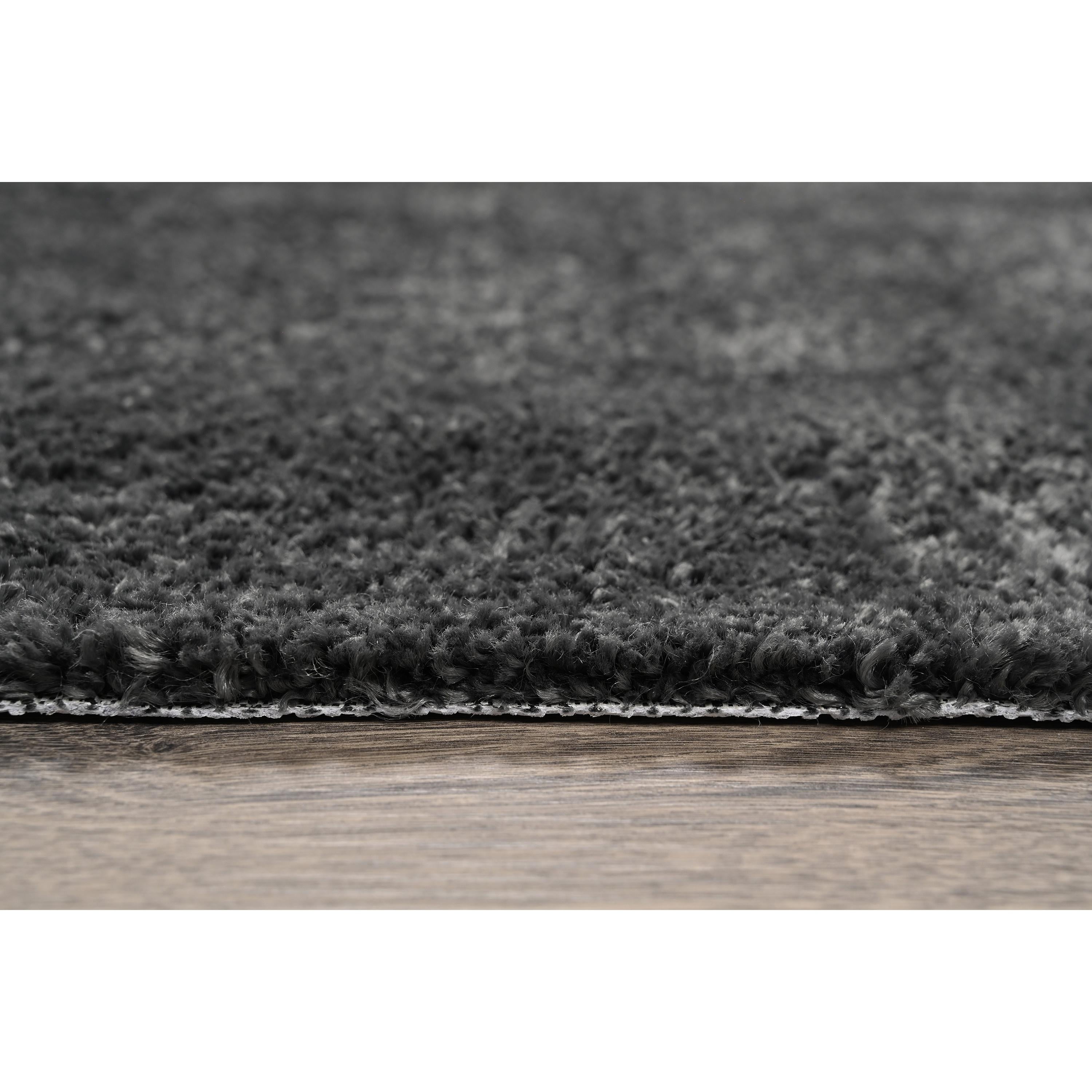 Garland Rug Gramercy Washable Polypropylene Cinder Gray Bathroom Carpet, 6' x 9'