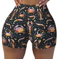 thumbnail image 2 of Rateoe Various Crustaceans Printed Power Workout Shorts for Women Tummy Control Squat Proof Ribbed Thick Seamless Scrunch Active Short-Medium, 2 of 8