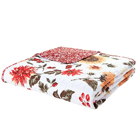 Jacobean Sunflower Quilt Ensemble - King Quilt